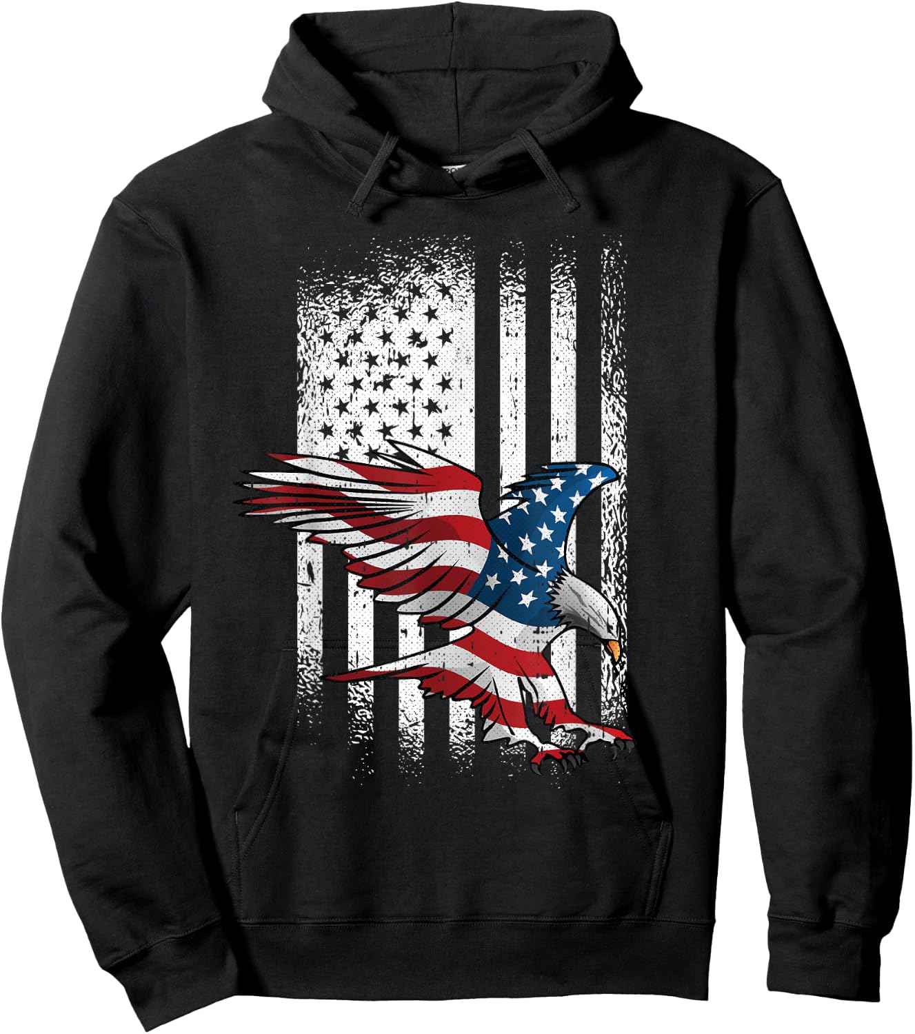 American Flag Eagle 4th Of July Independence Day Patriotic Hoodie - Hoodie | Black