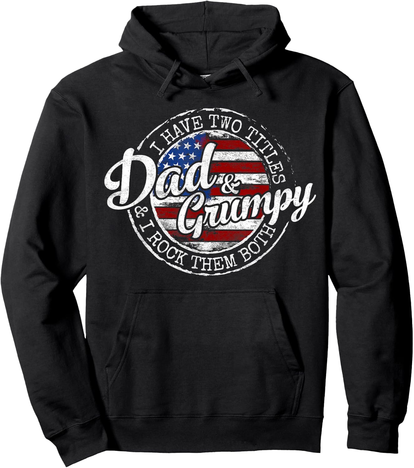 I Have Two Titles Dad & Grumpy Vintage Stamp Fathers Day Hoodie - Hoodie | Black