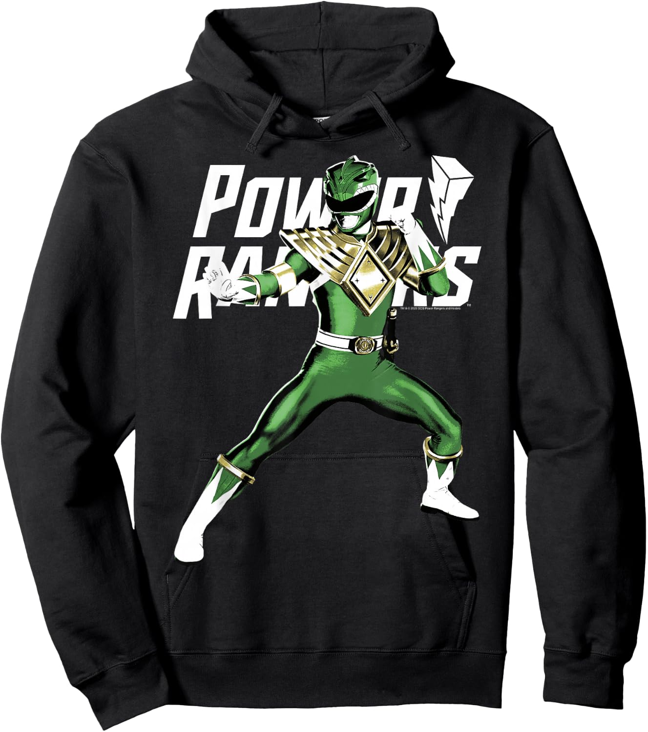 Power Rangers Green Ranger Karate Action Pose Logo Hoodie - Hoodie | Black