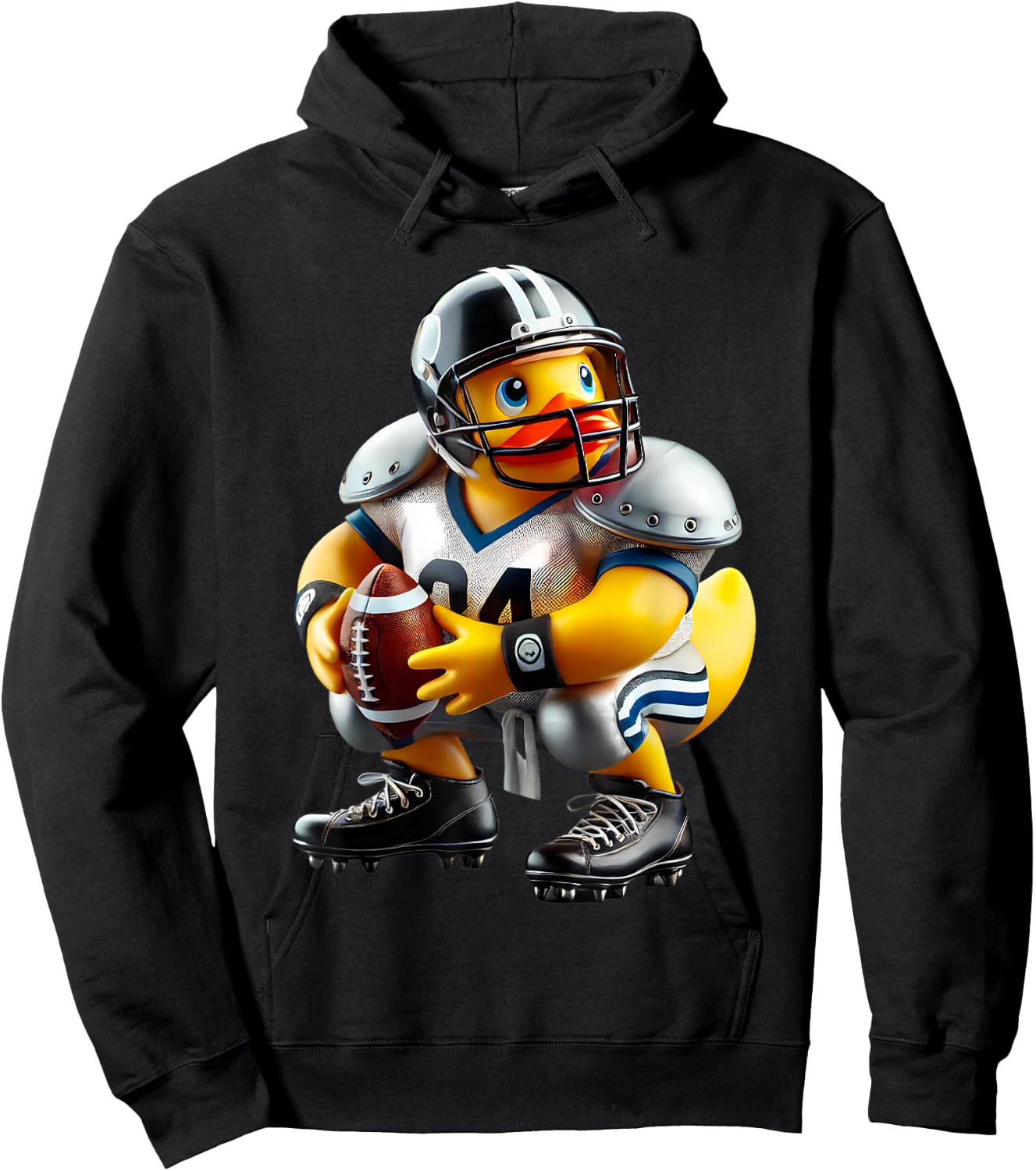 Rubber Duck Football Player Ducky Duckie Men Women Kids Hoodie - Hoodie | Black