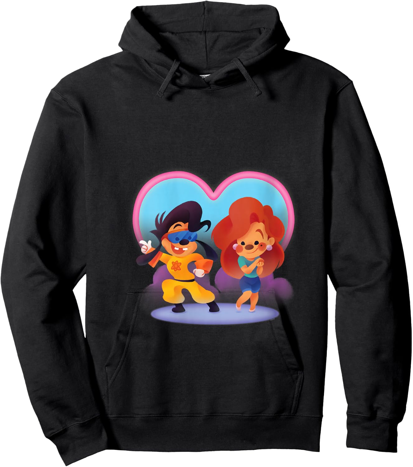 Disney A Goofy Movie Cute Valentine’s Day Max & Roxanne V-Neck Hoodie - Hoodie | Black