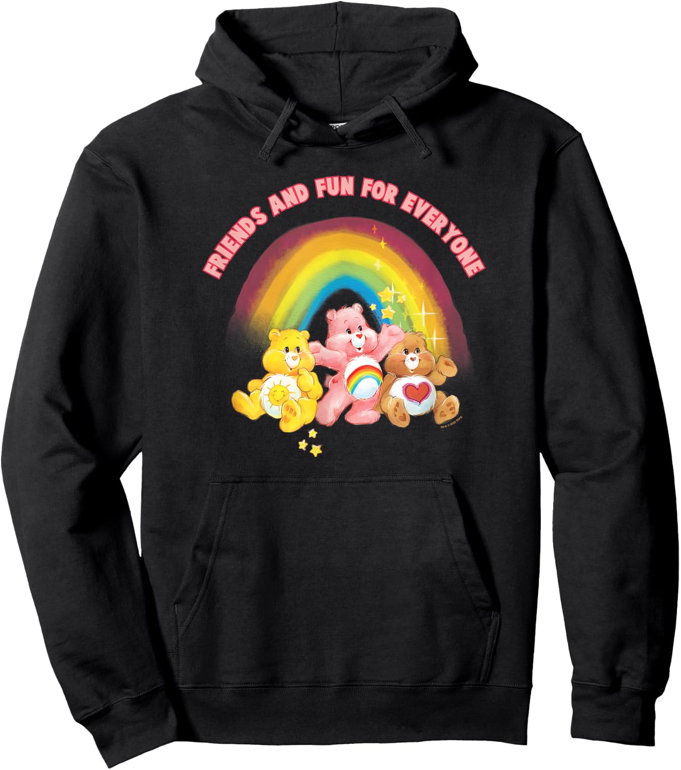 Care Bears Friends And Fun For Everyone Vintage Rainbow Logo , Black, S Hoodie - Hoodie | Black