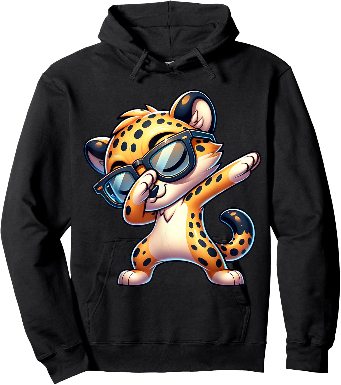 Dabbing Cheetah Sunglasses Cheetah Animal Colorful Hoodie - Hoodie | Black