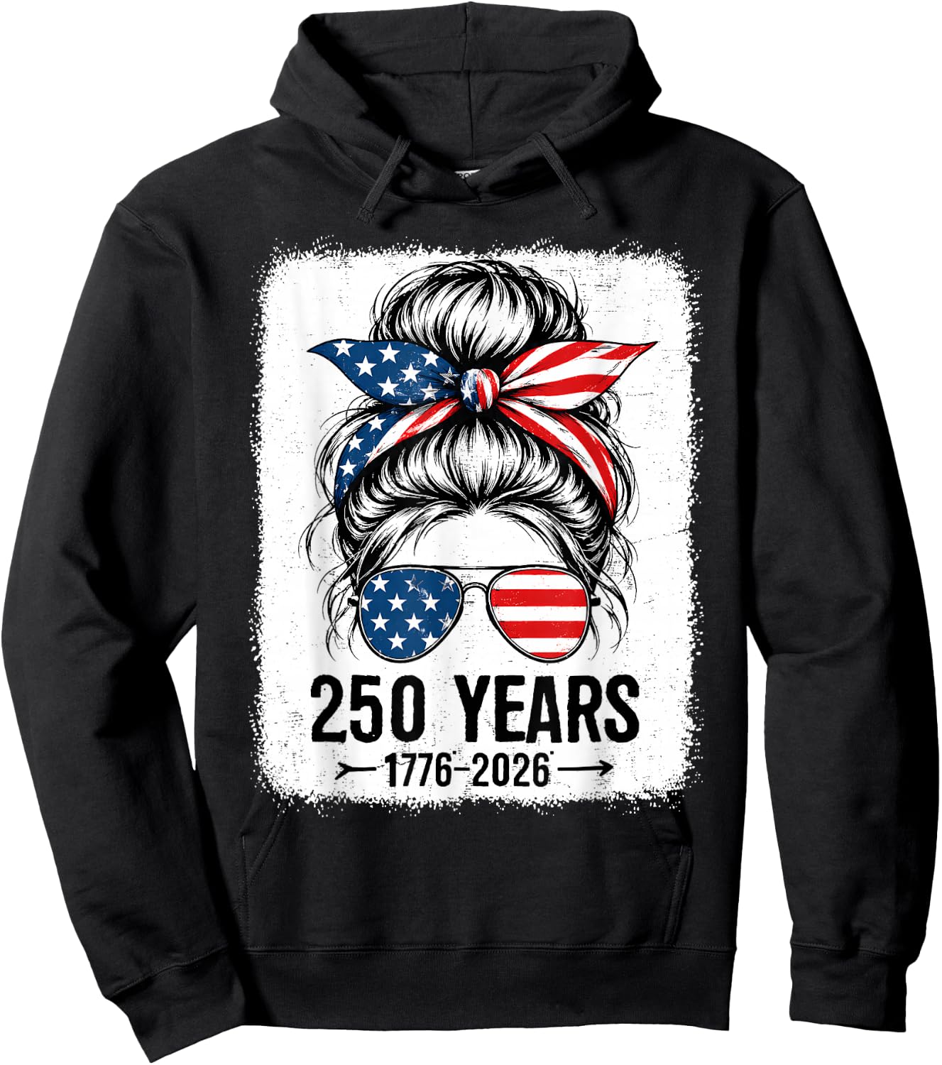 250 Years America Women 250 Anniversary USA 4th of July Girl Hoodie - Hoodie | Black