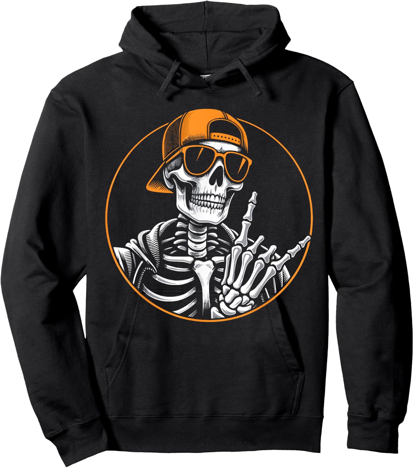 Halloween Skeleton Rock Hand, Rocker, Men & Boys, Rock Music Hoodie - Hoodie | Black