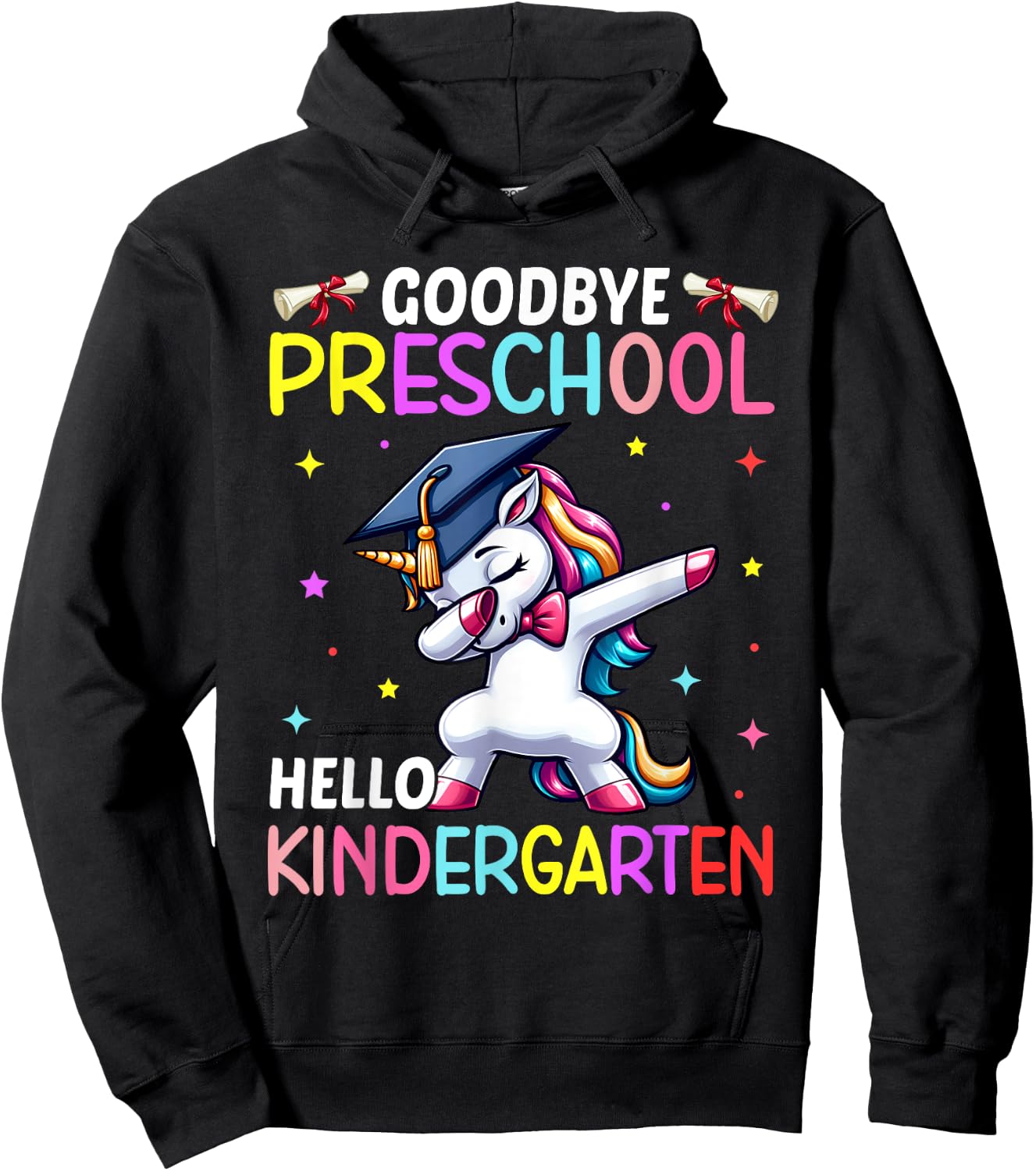 Graduation Goodbye Preschool Hello Kindergarten Unicorn Hoodie - Hoodie | Black