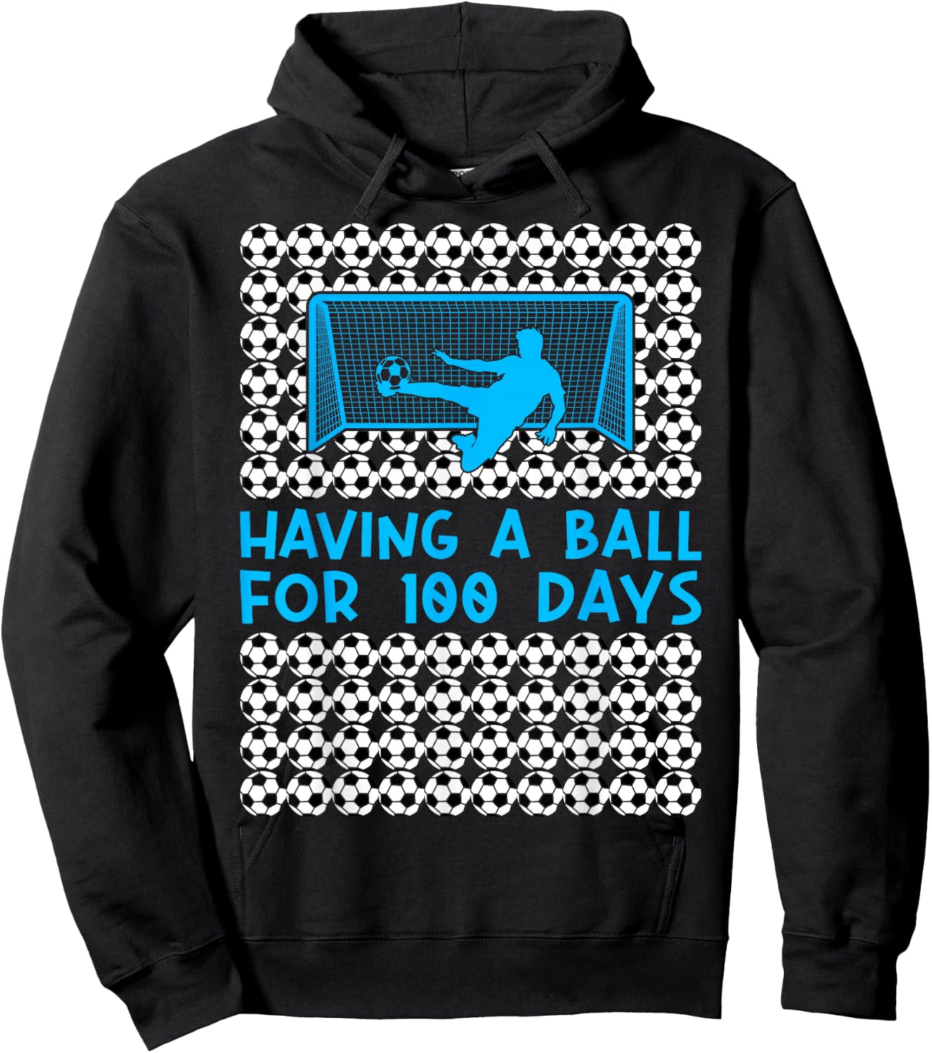 100 Days Of School Soccer 100th Day Of School For Boys Kids Hoodie - Hoodie | Black