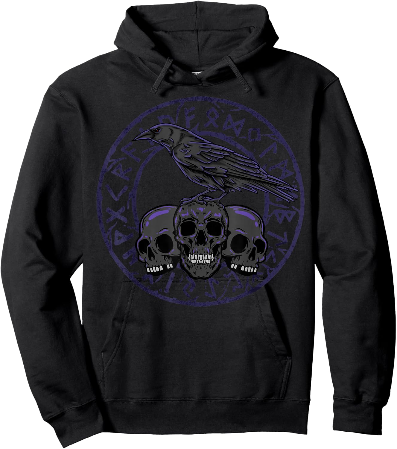 Gothic Crows Nordic Mythology Emo Viking Ravens Hoodie - Hoodie | Black