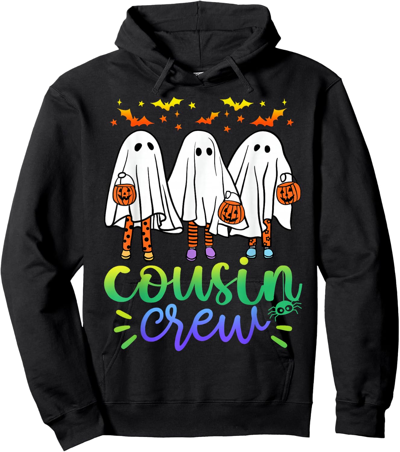 Boo Cousin Crew Halloween Ghost Trick Treat Squad Matching Hoodie - Hoodie | Black