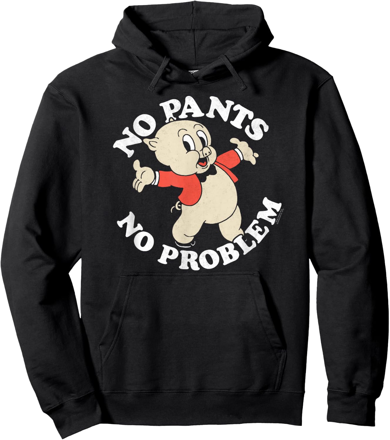 Looney Tunes Porky Pig No Pants Hoodie - Hoodie | Black