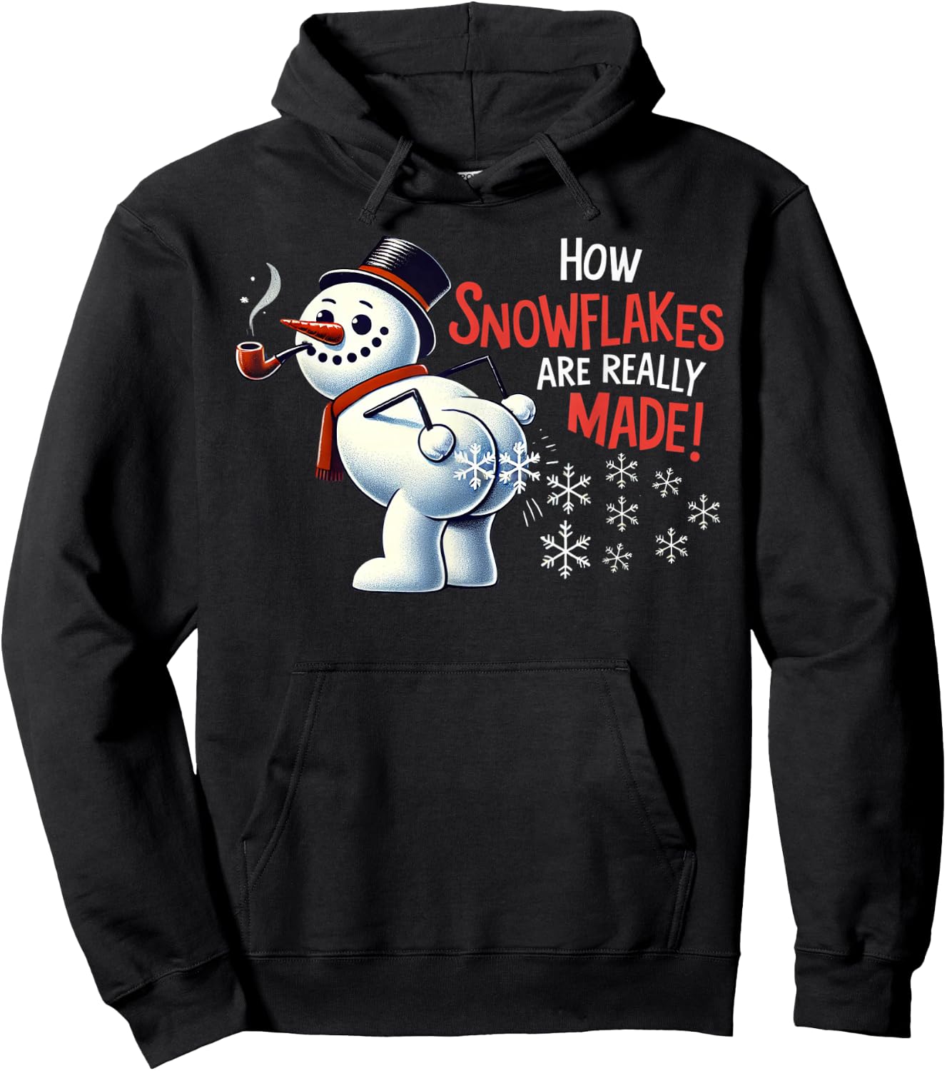 How Snowflakes Are Really Made Christmas Funny Snowman Hoodie - Hoodie | Black