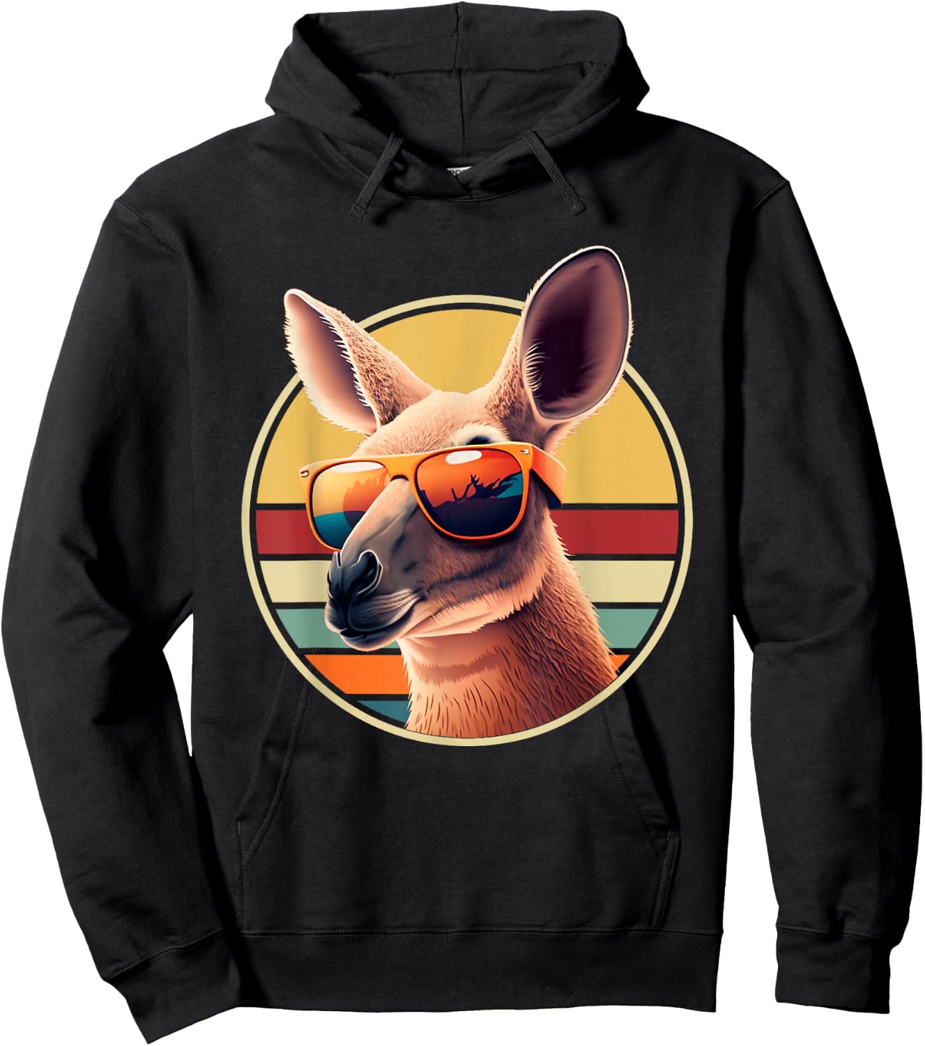 Funny Kangaroo Costume Outfit Retro Vintage Art Kangaroos Hoodie - Hoodie | Black
