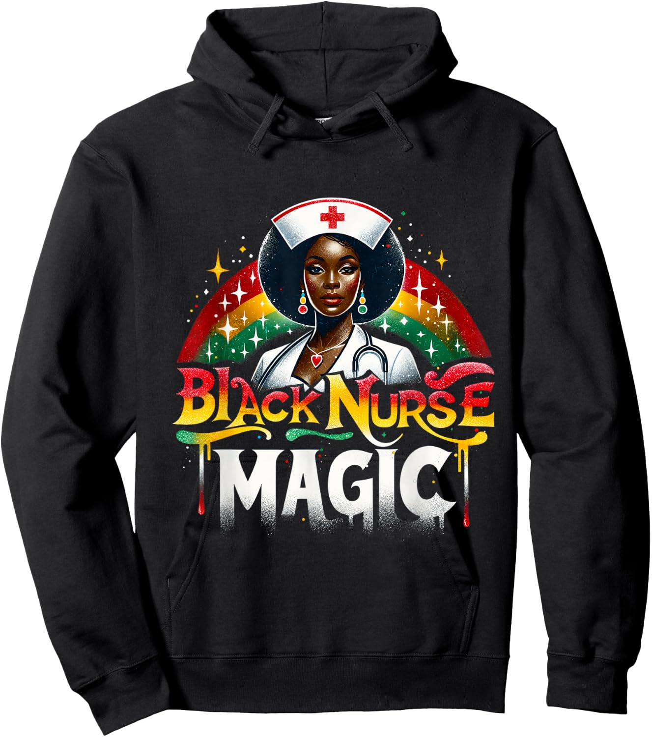 Black Nurse Afro Nurse Queen Black Women Magic Black History Hoodie - Hoodie | Black