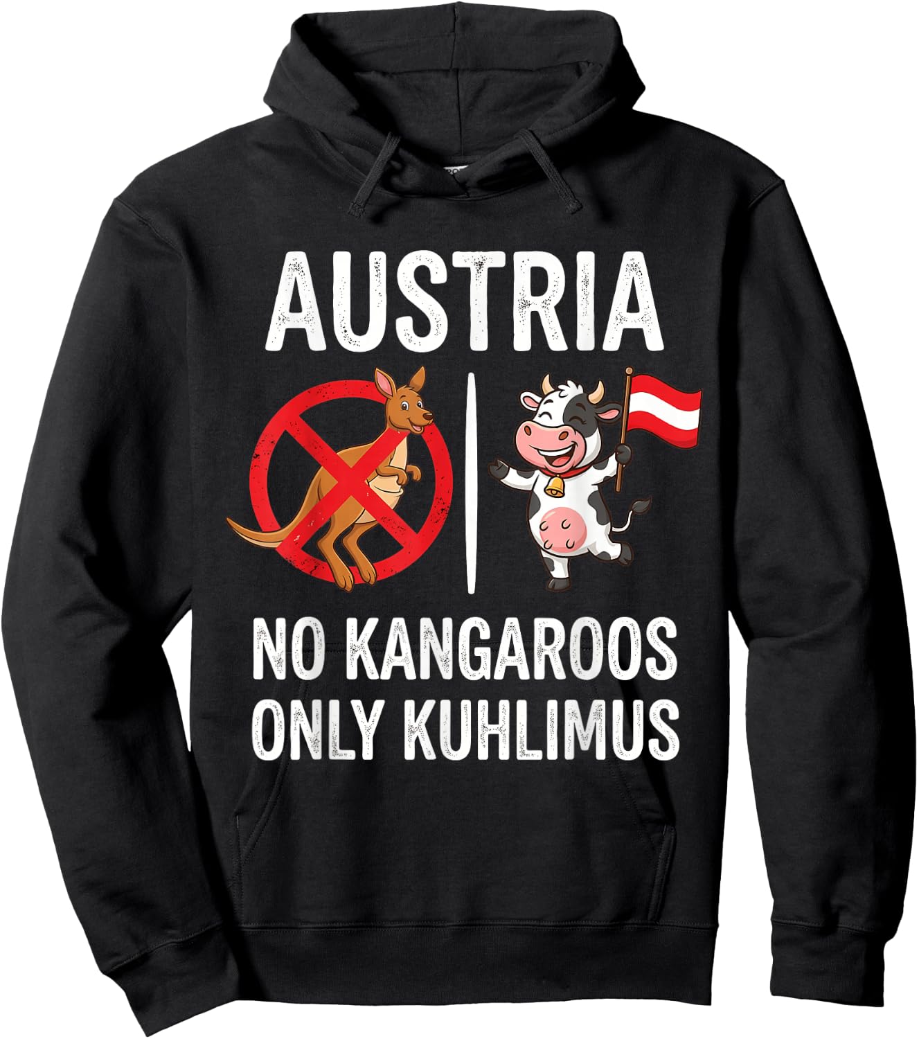 Österreich Austria No Kangaroos Only Kuhlimus Hoodie - Hoodie | Black