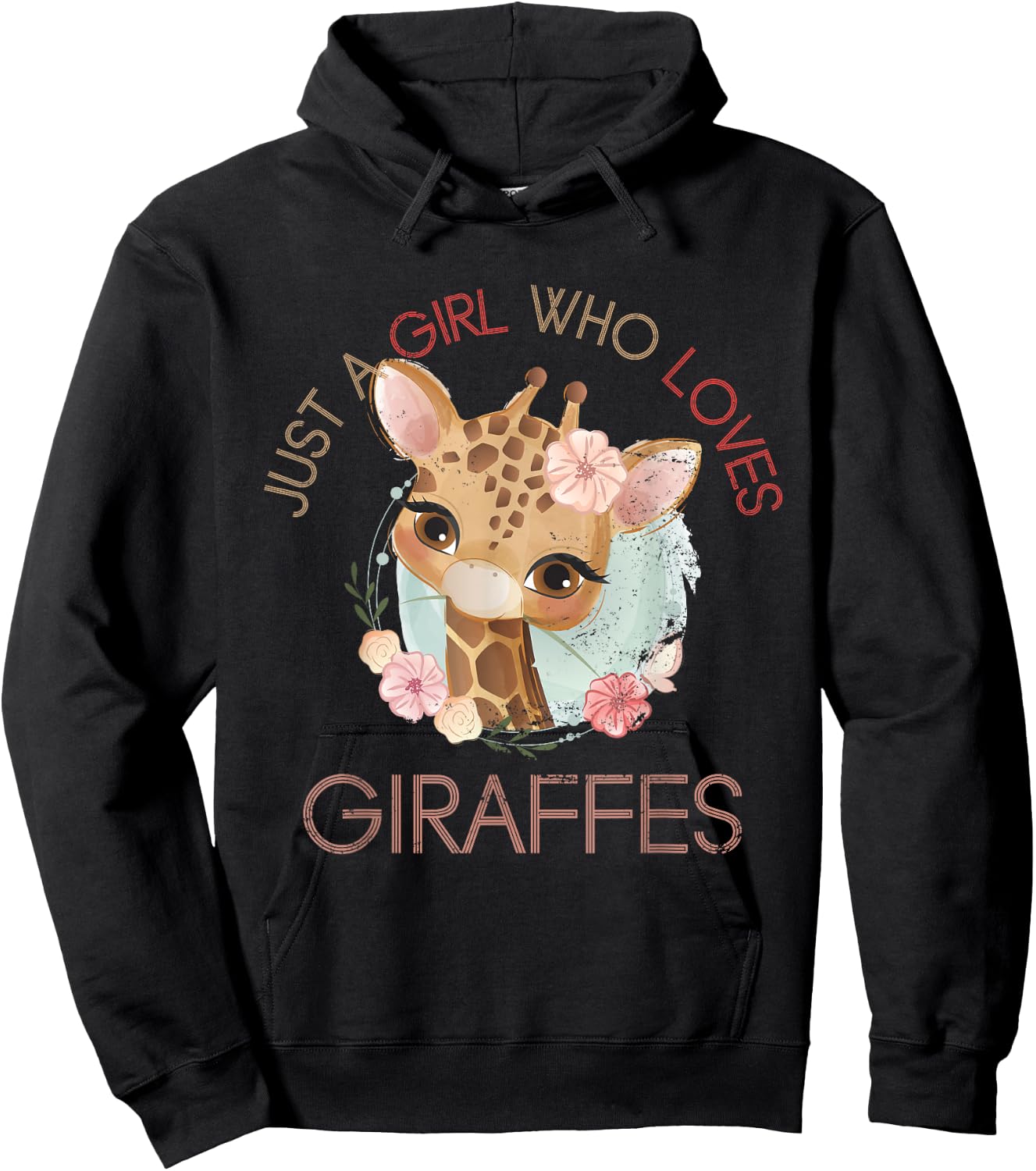 Just A Girl Who Loves Giraffe Hoodie - Hoodie | Black