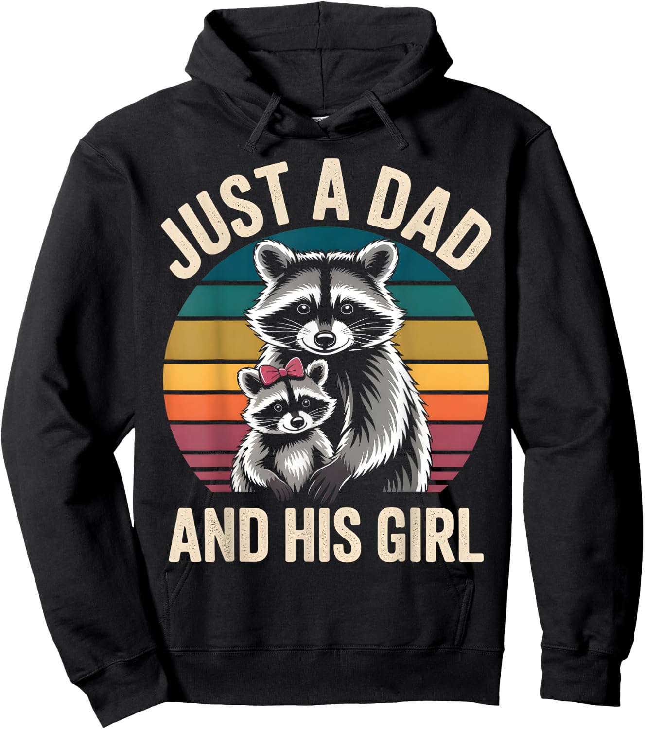 Just A Dad And His Girl Raccoon Daddy & Daughter Fathers Day Hoodie - Hoodie | Black