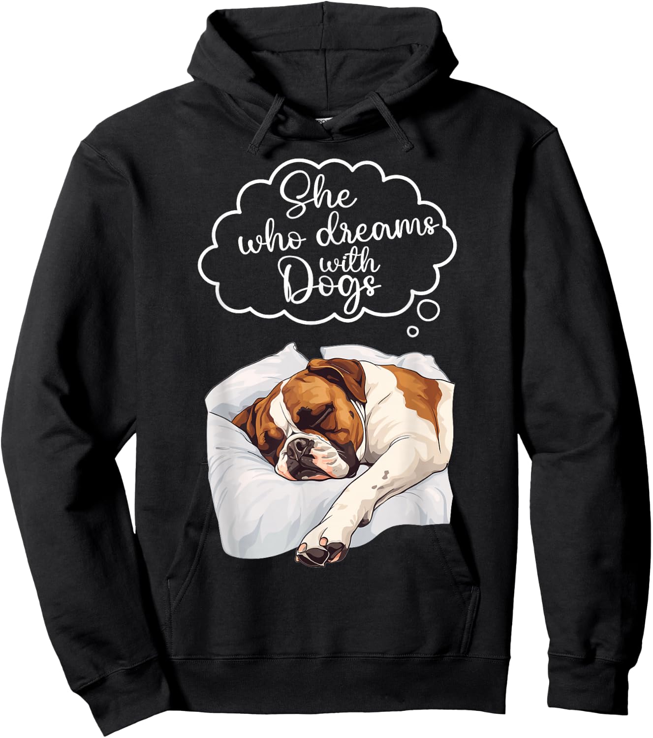 Boxer Dog Nightgown Pajama Hoodie - Hoodie | Black