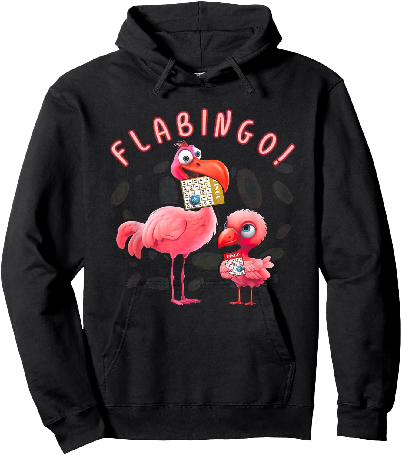 Flabingo Lucky Player Bingo Player Bingo Addict Flamingo Hoodie - Hoodie | Black