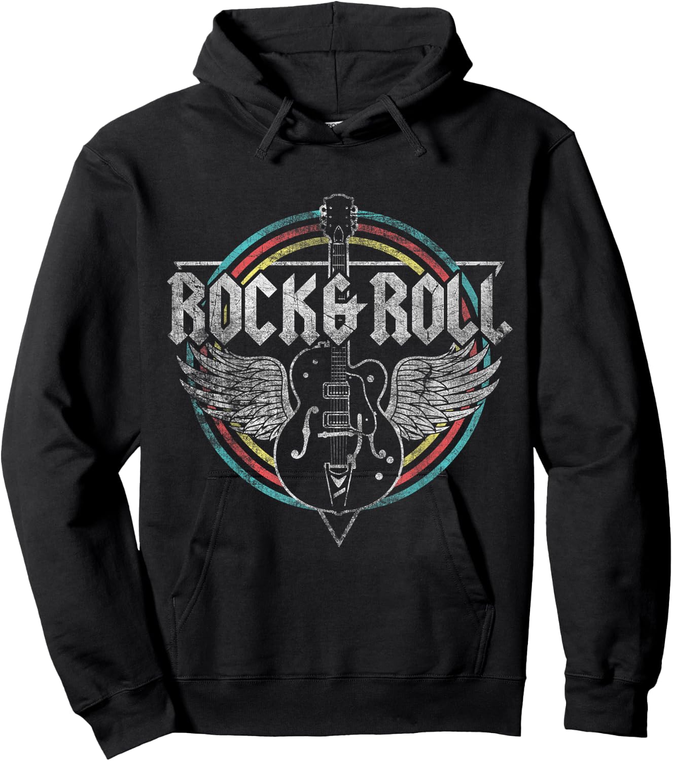 Rock & Roll Guitar Wings Music Small Hoodie - Hoodie | Black