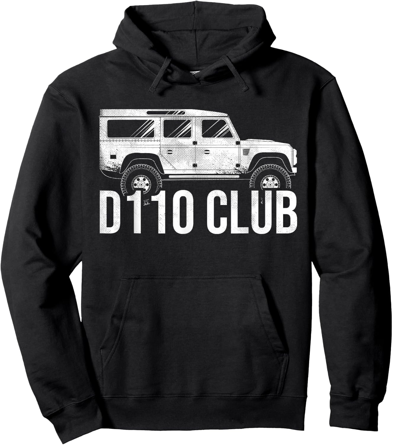 Defender D110 off-road vehicle 4x4 terrain mud nature gift Hoodie - Hoodie | Black