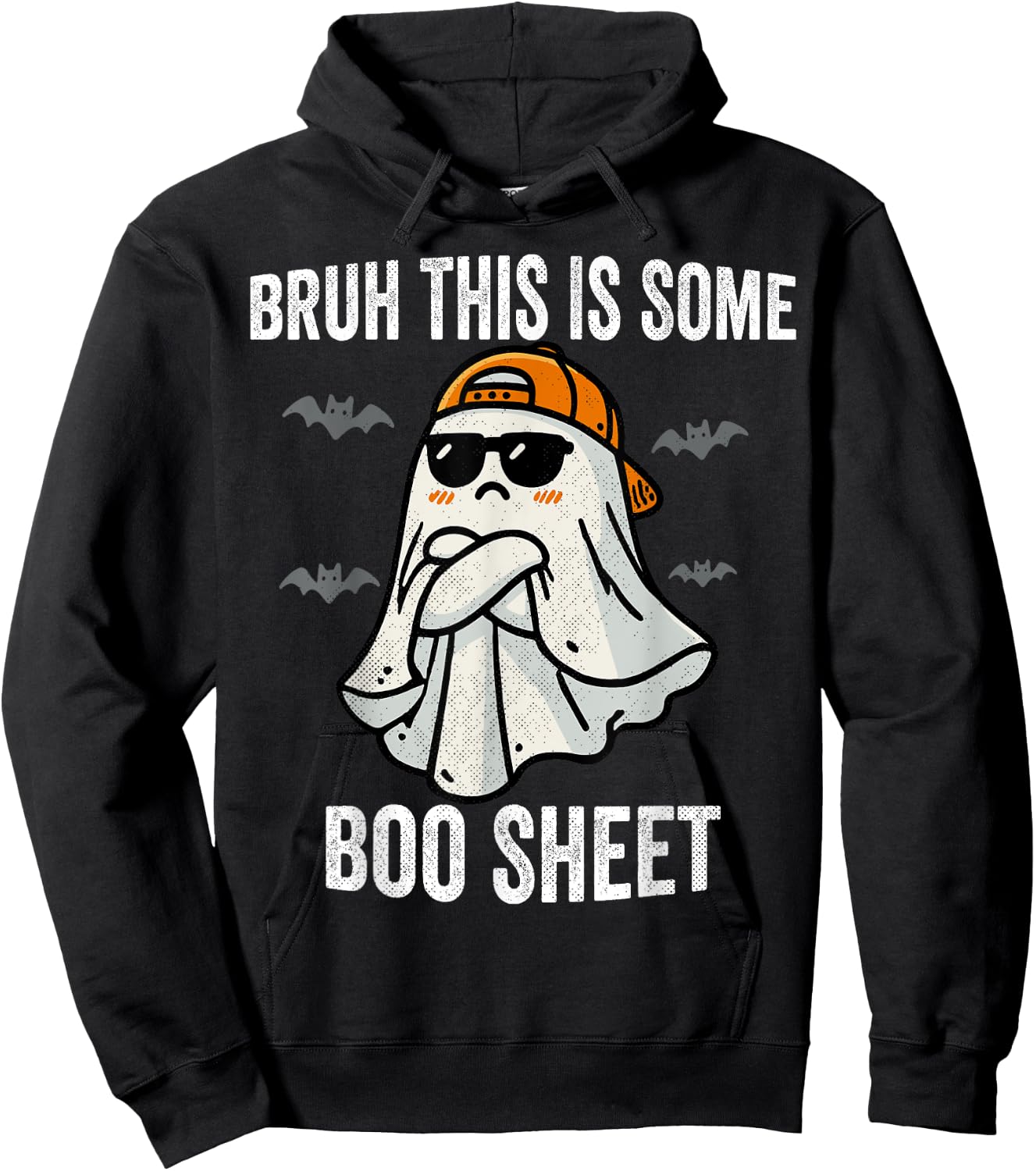 Bruh This Is Some Boo Sheet Funny Halloween Ghost Vintage Hoodie - Hoodie | Black