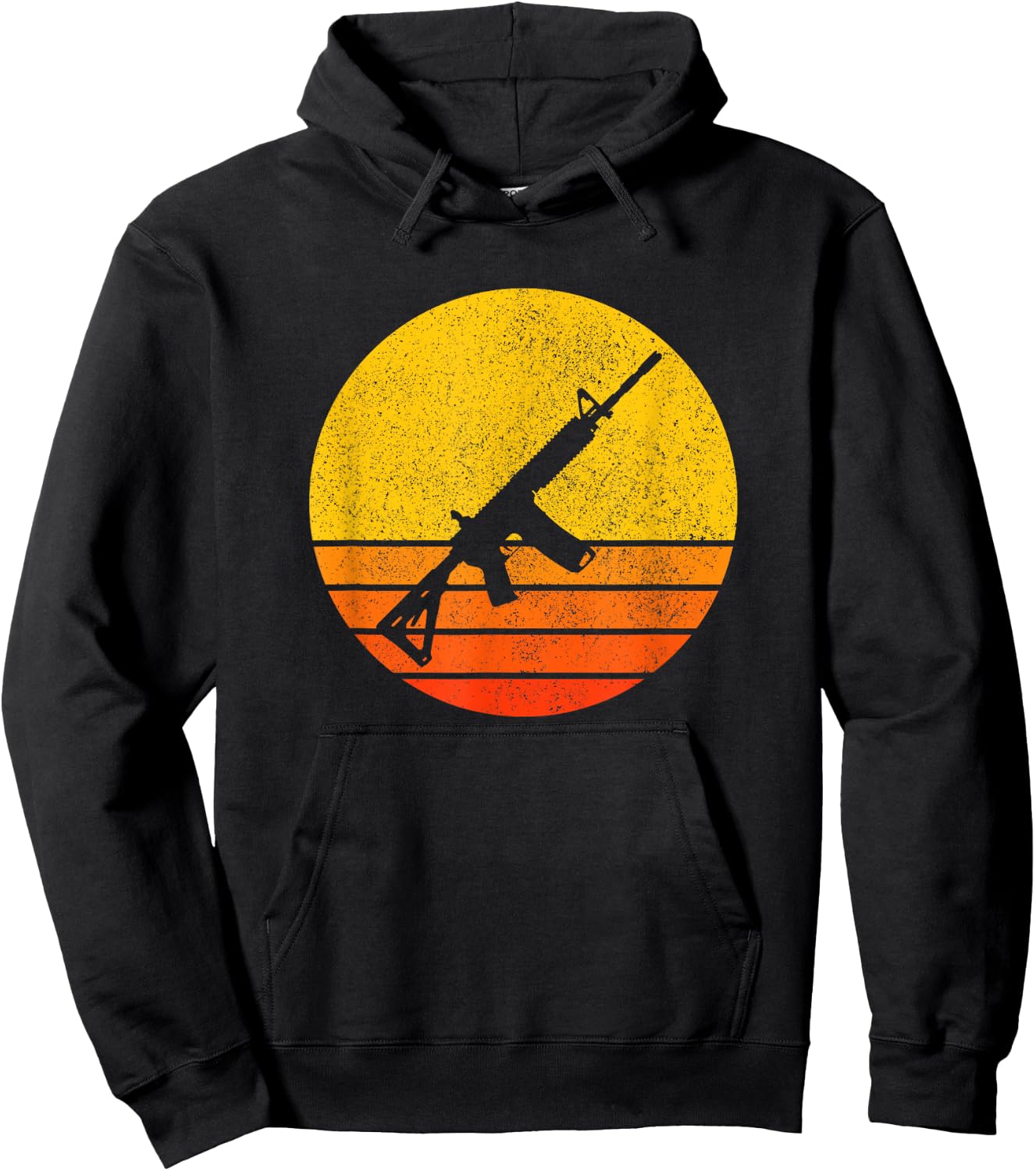AR15 Vintage Sunset , black Hoodie - Hoodie | Black
