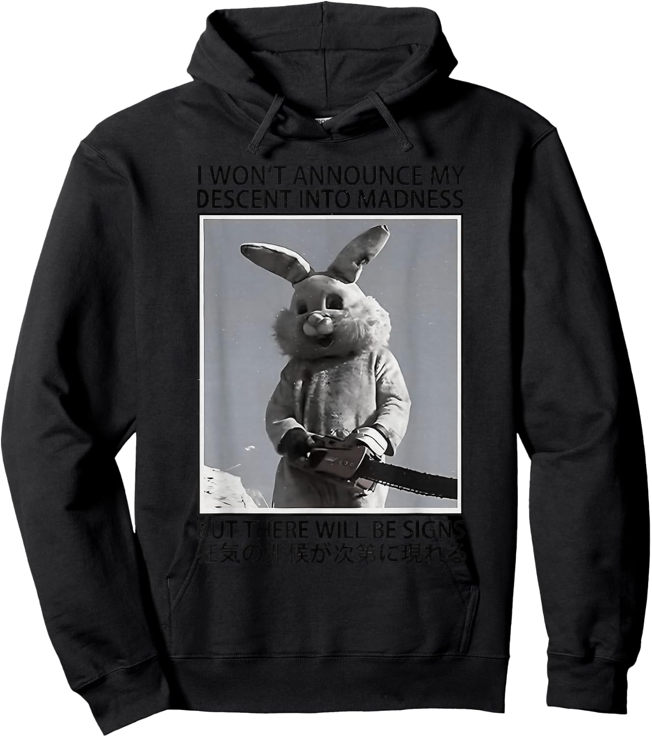 I Won't Announce My Descent Into Madness Funny Rabbit Hoodie - Hoodie | Black