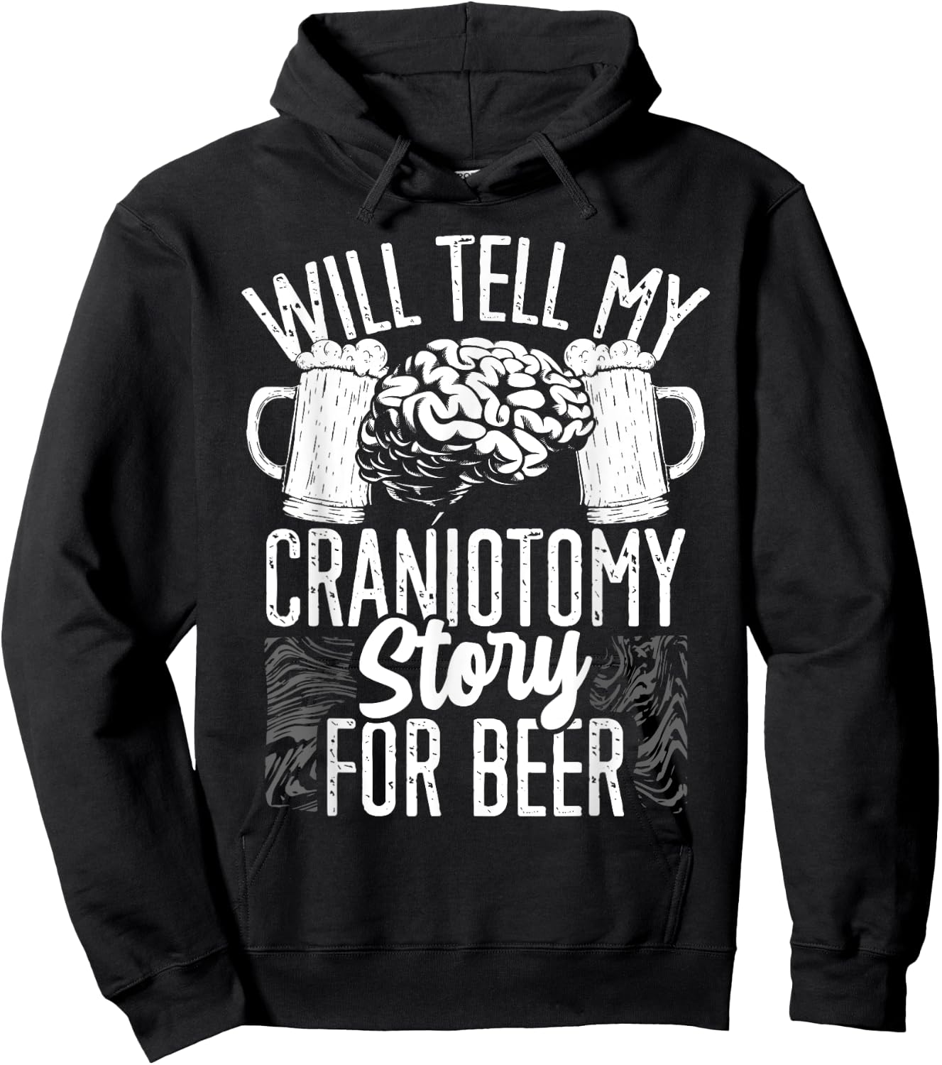Craniotomy Surgery Recovery Beer Drinking Brain Surgery Hoodie - Hoodie | Black