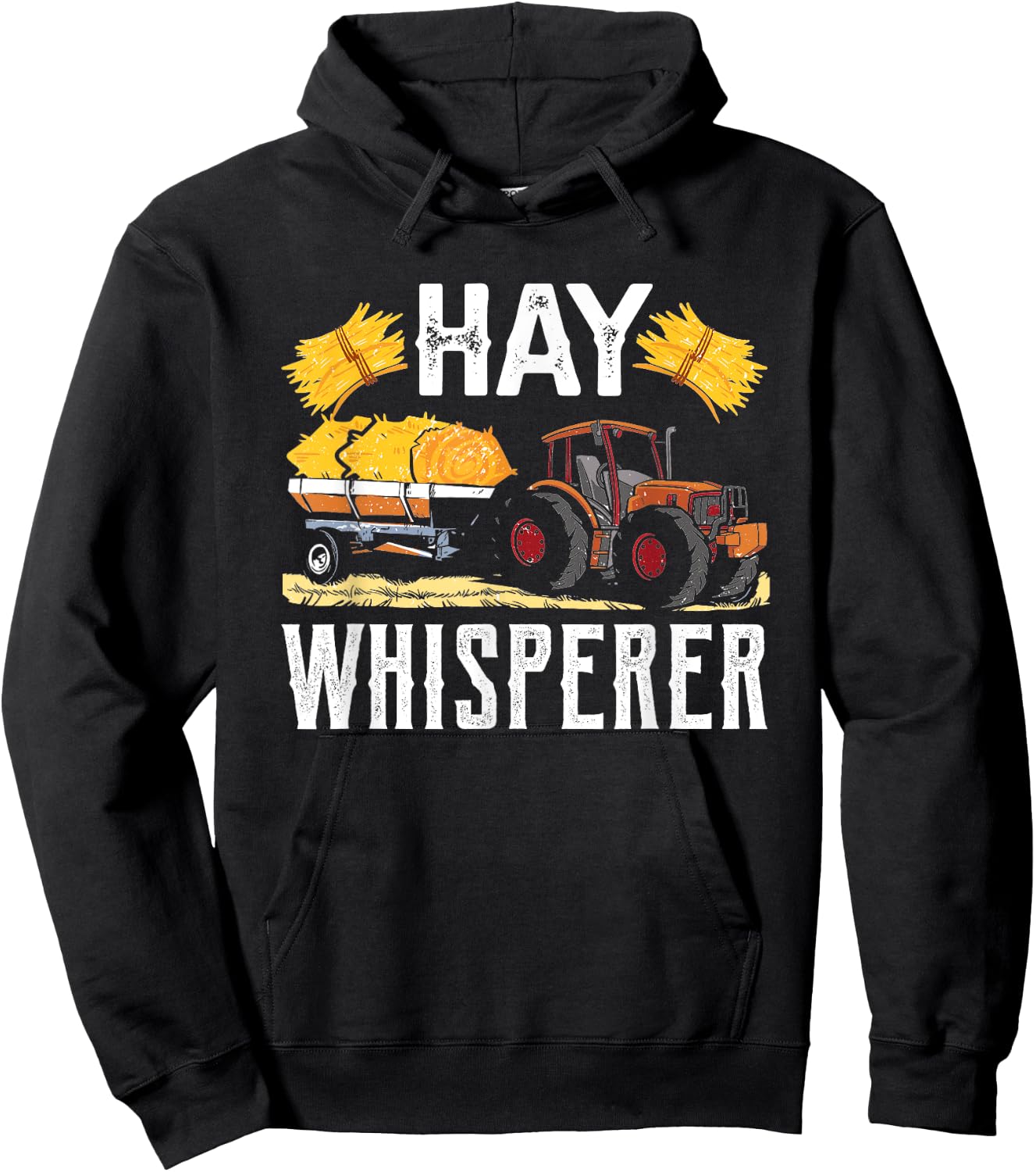 Cool Hay Whisperer Farmer Tractor Driver Hay Bale Farming Hoodie - Hoodie | Black