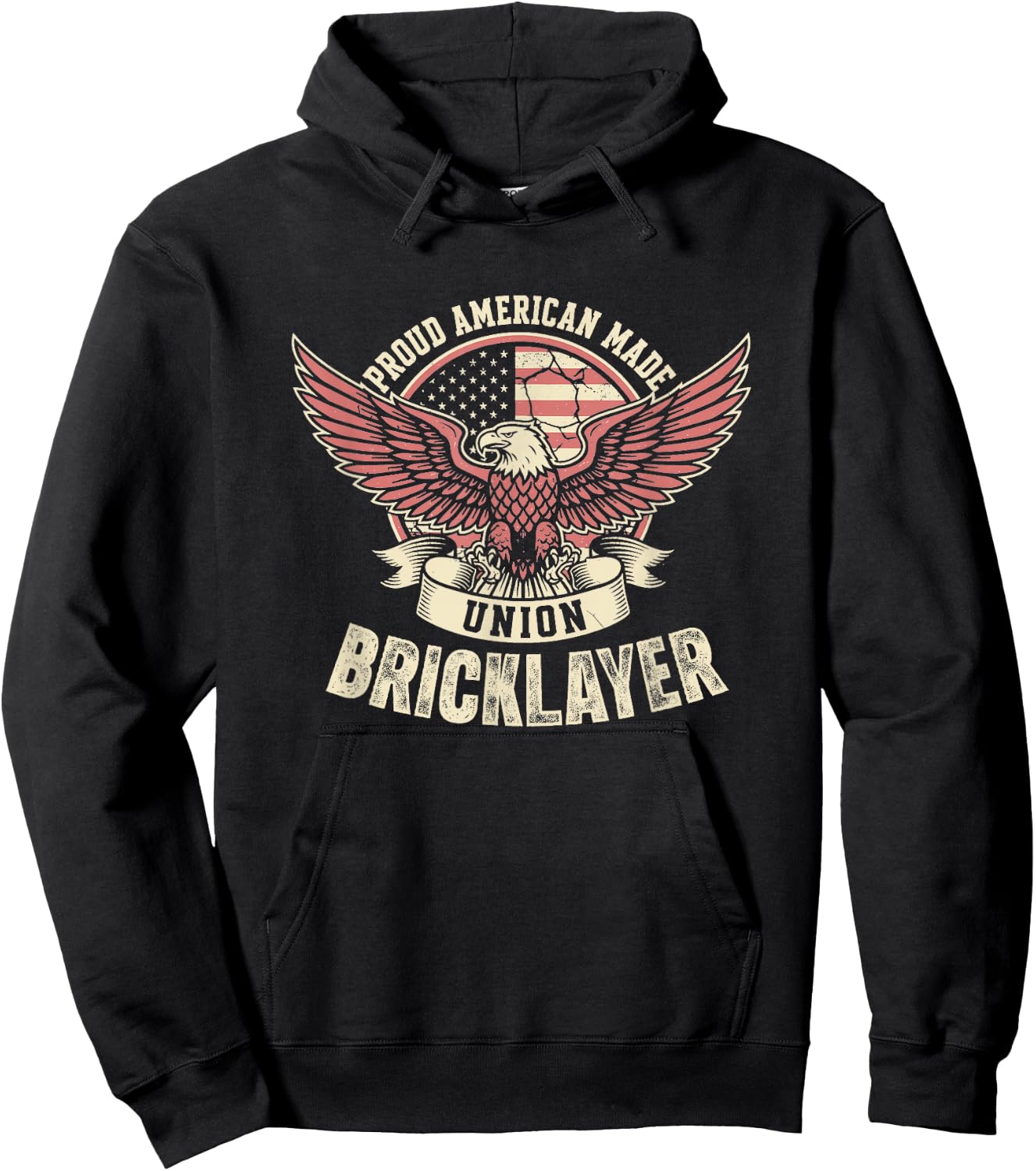 Bricklayer Proud American Made USA Flag Hoodie - Hoodie | Black