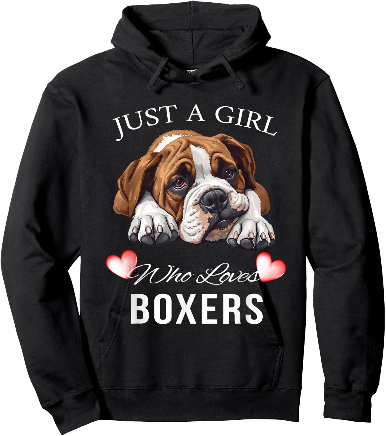 Just a Girl Who Loves Boxers Cute Hoodie - Hoodie | Black