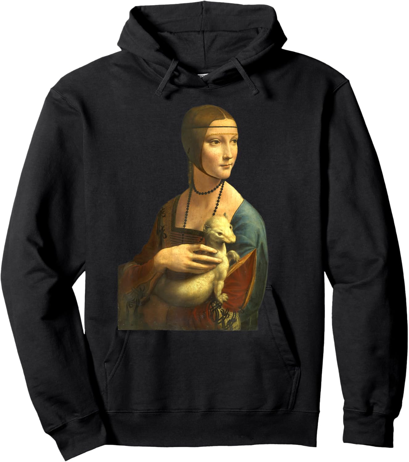 Leonardo da Vinci's Lady with Ermine Hoodie - Hoodie | Black