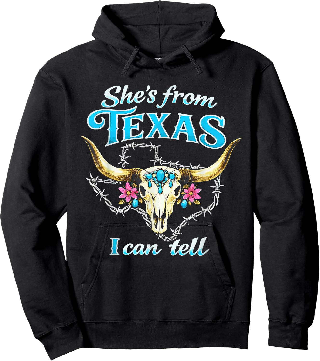 She's from Texas I Can Tell Retro Vintage Texas Girl Hoodie - Hoodie | Black