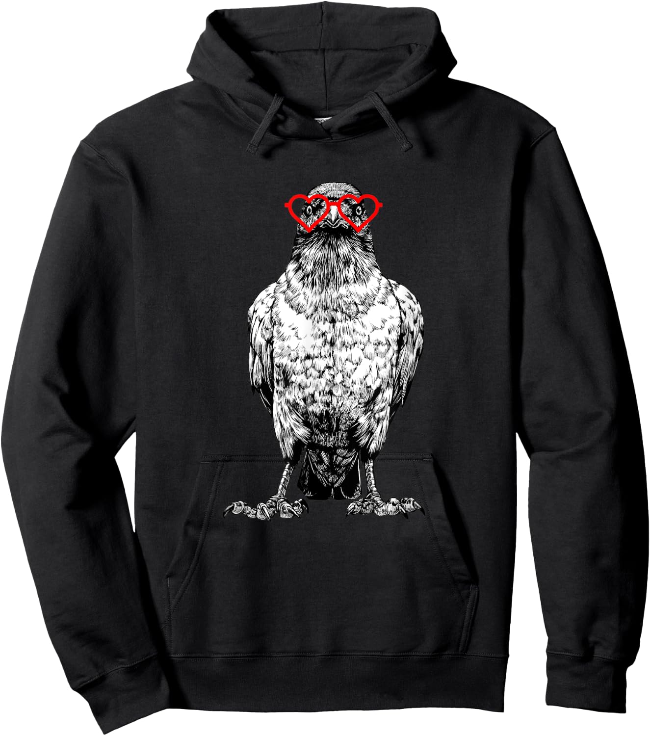 Crow Valentines Day Bird Lover Animal lovers. Hoodie - Hoodie | Black