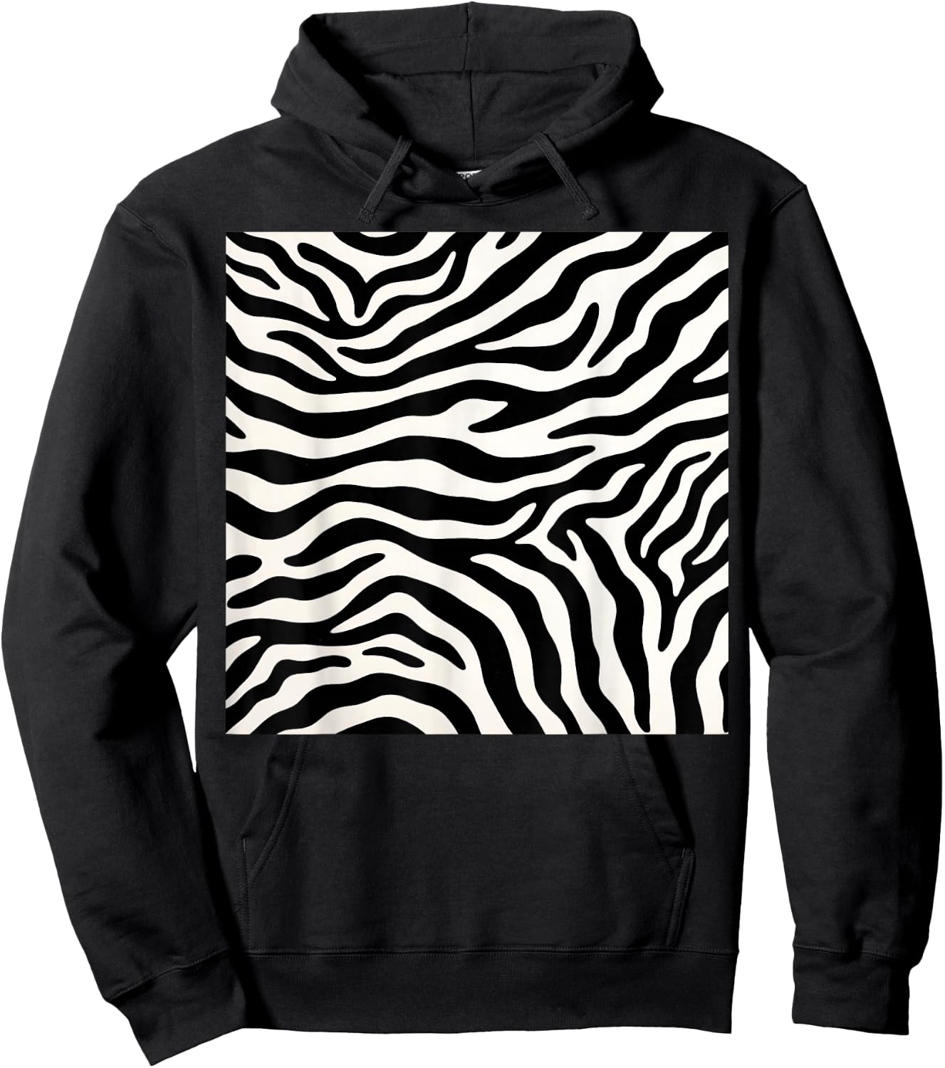 Zebra Print Pattern Women Girls Animal Print Zebra Hoodie - Hoodie | Black