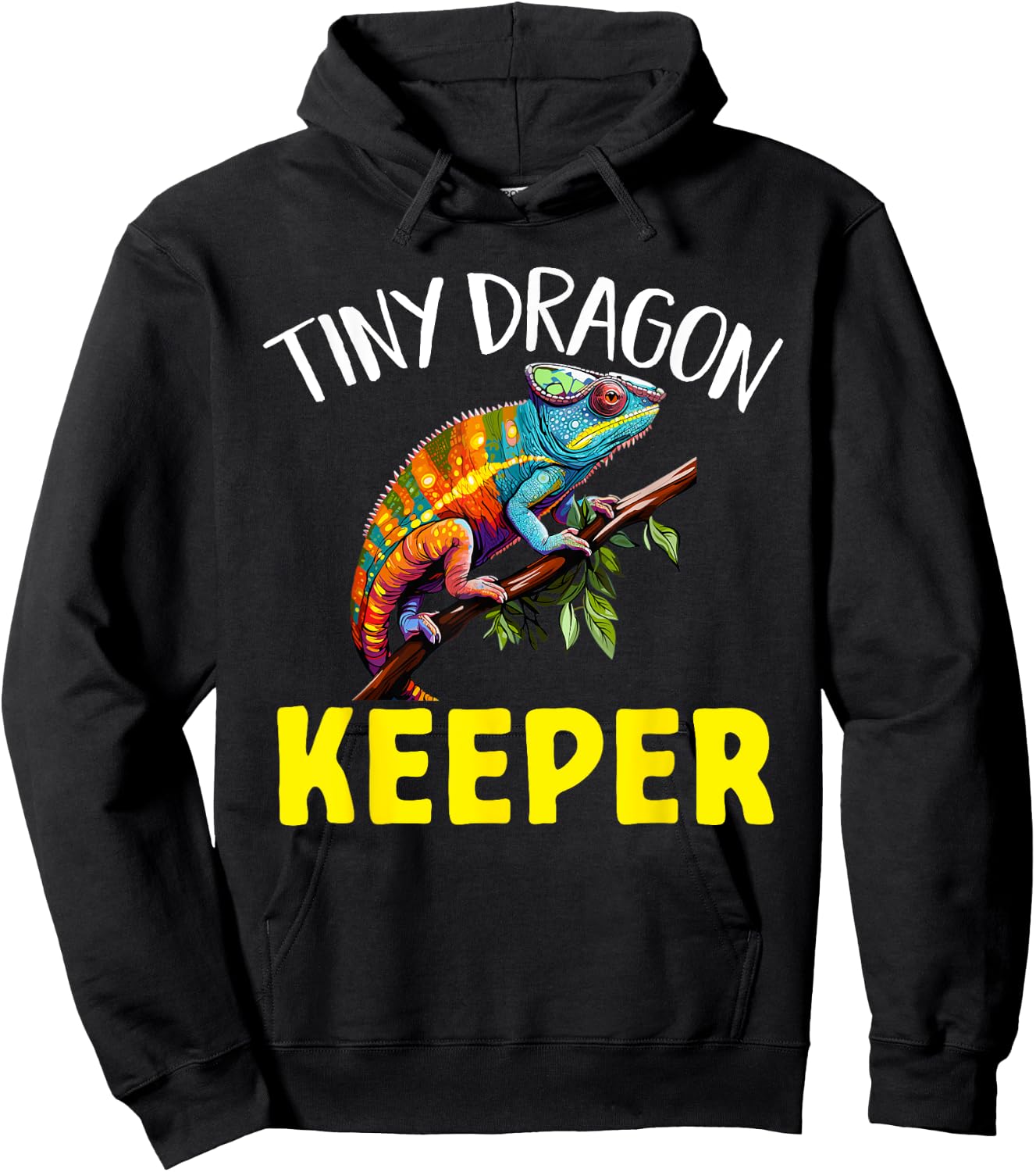Chameleon Reptile Tiny Dragon Keeper Hoodie - Hoodie | Black