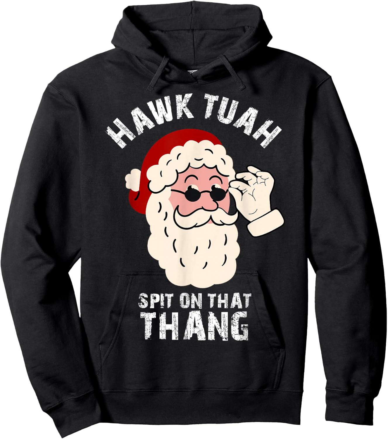 Summer Santa Christmas In July Hawk Tuah Spit on That Thang Women Hoodie - Hoodie | Black