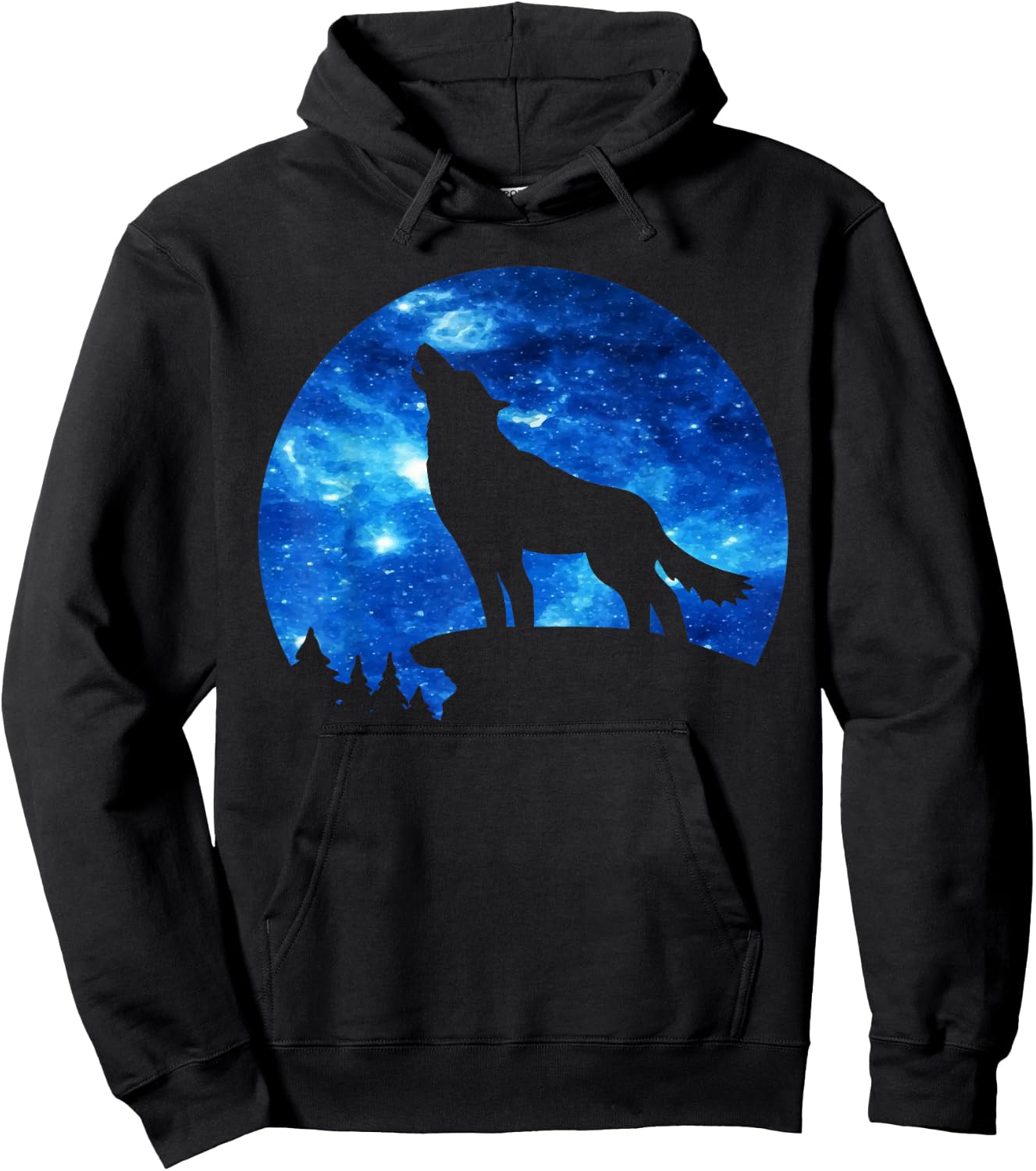 Wolf Paws Galaxy Wild Lone Wolves Stars Moon Wolf Hoodie - Hoodie | Black