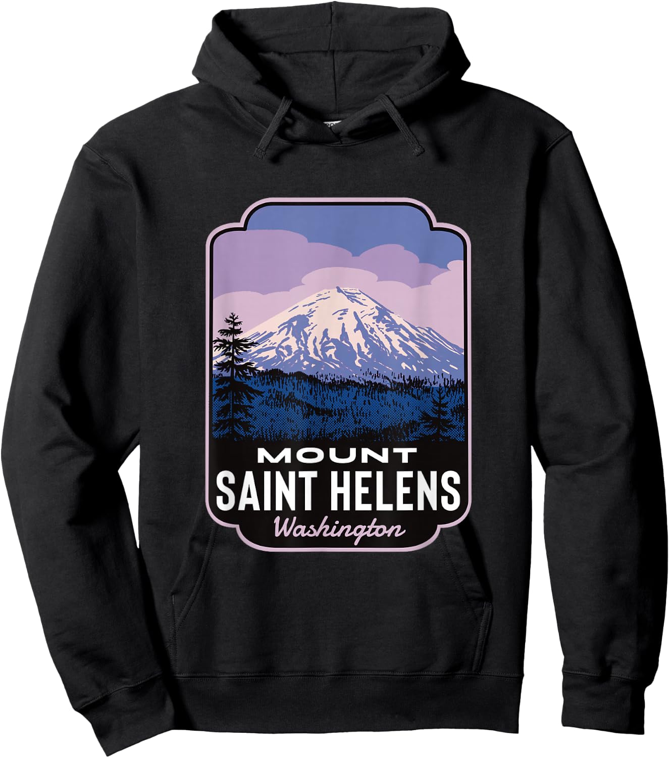 Mount Saint Helens Before Retro Hoodie - Hoodie | Black
