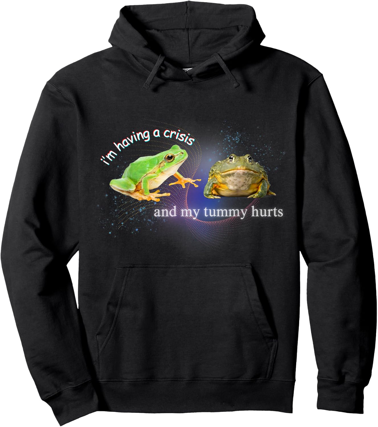 Funny Frog Toad Cursed Meme Absurdist Space Dank Aesthetic Hoodie - Hoodie | Black