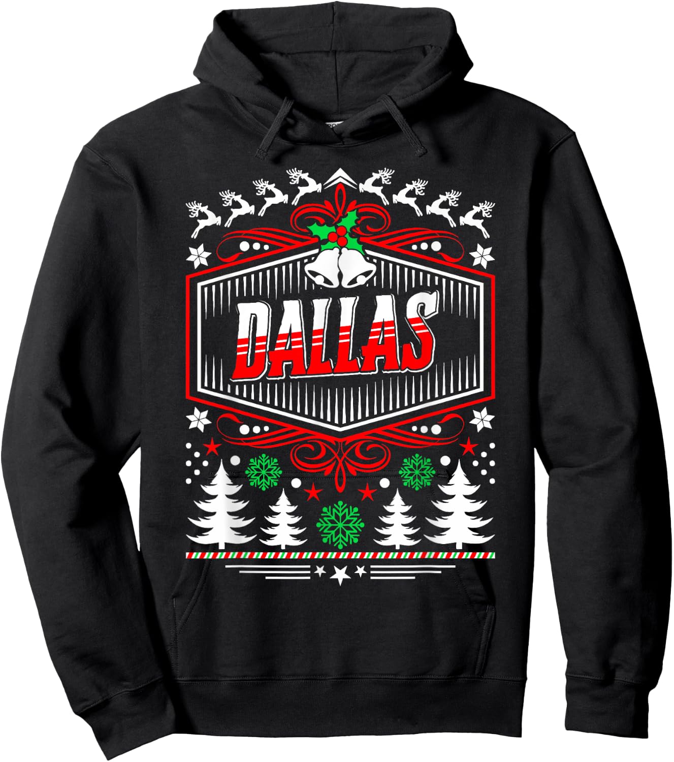 Dallas Ugly Christmas Gift Friends or Family Hoodie - Hoodie | Black