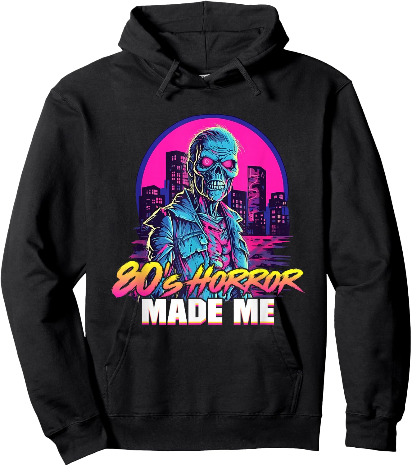 Retro Zombie Vintage Undead 80s Horror Movies Made me Hoodie - Hoodie | Black