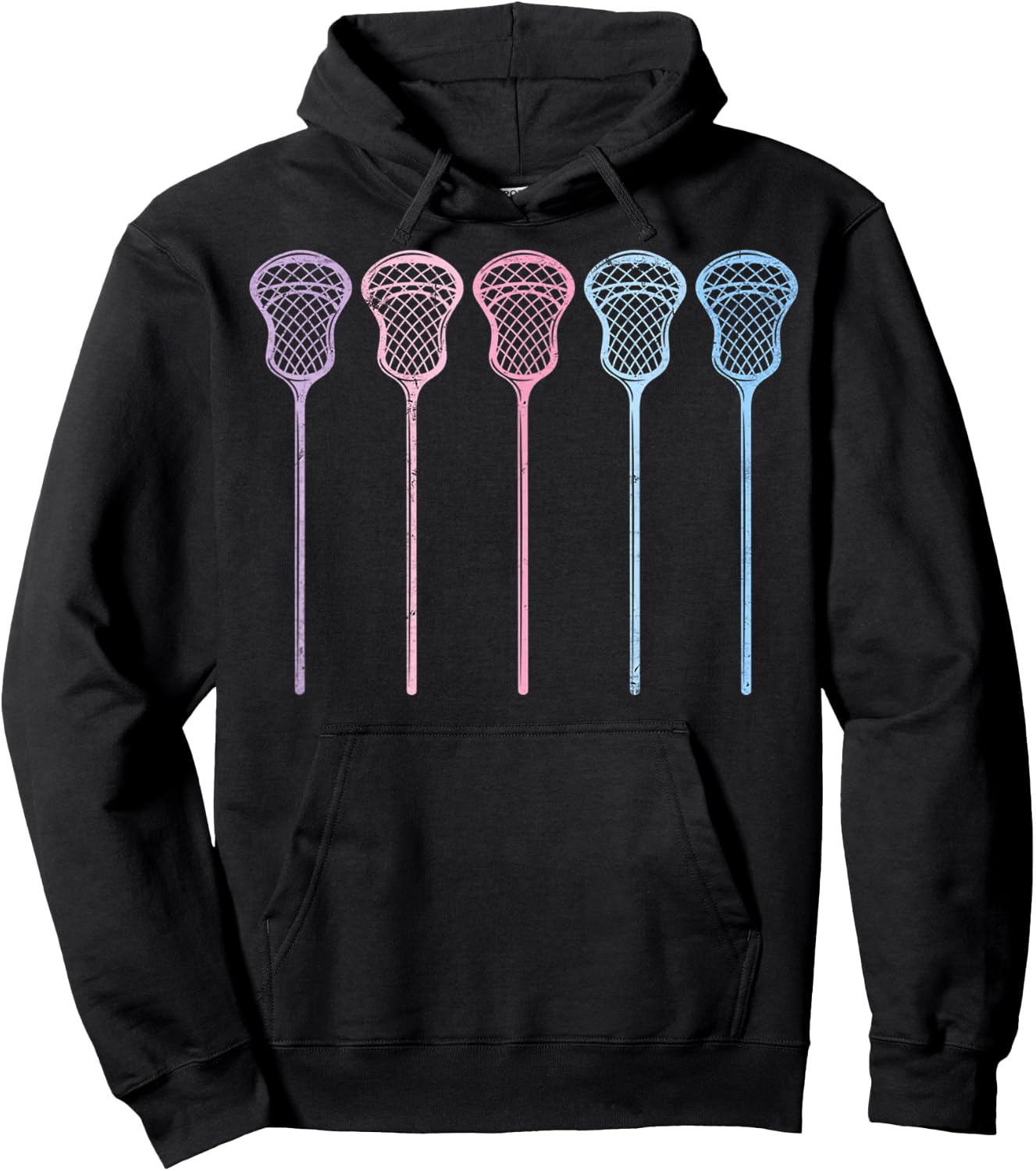 Lacrosse Lacrosse Sticks woman girls retro Hoodie - Hoodie | Black