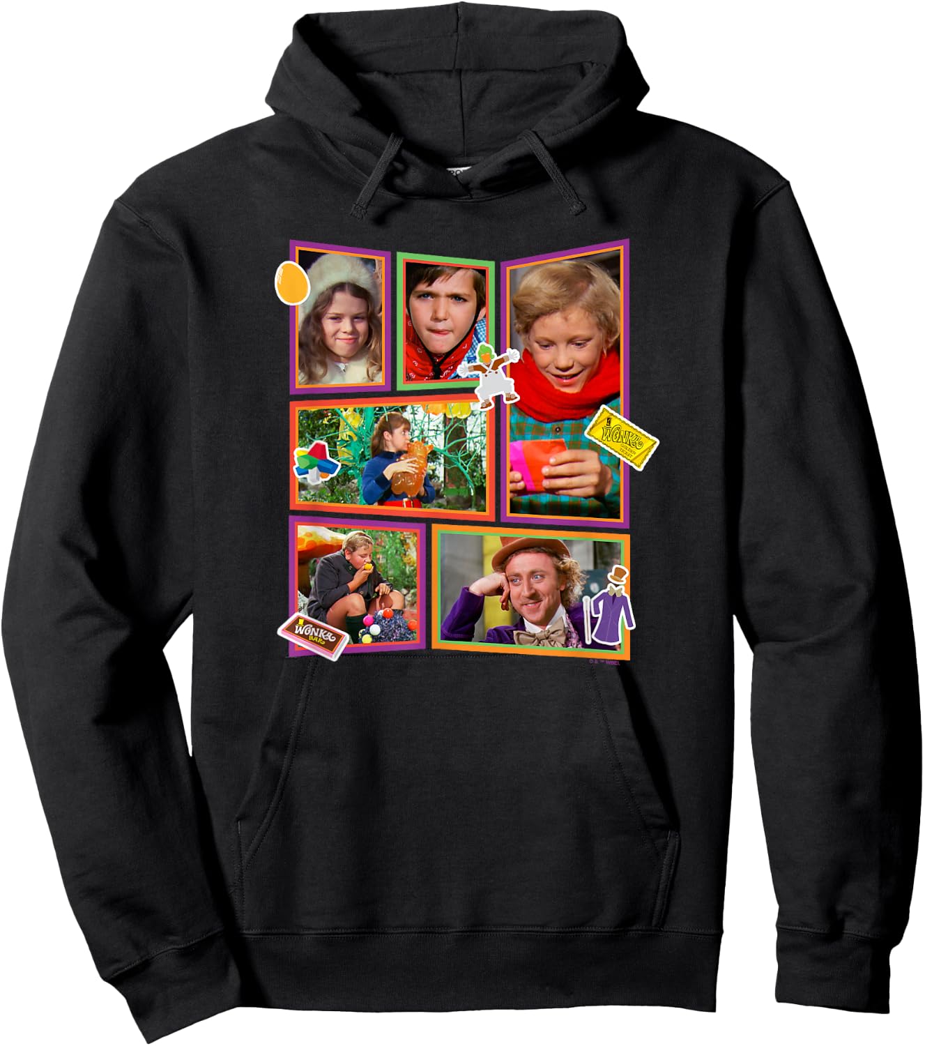 Willy Wonka And The Chocolate Factory Kids Boxed Up Frames Hoodie - Hoodie | Black