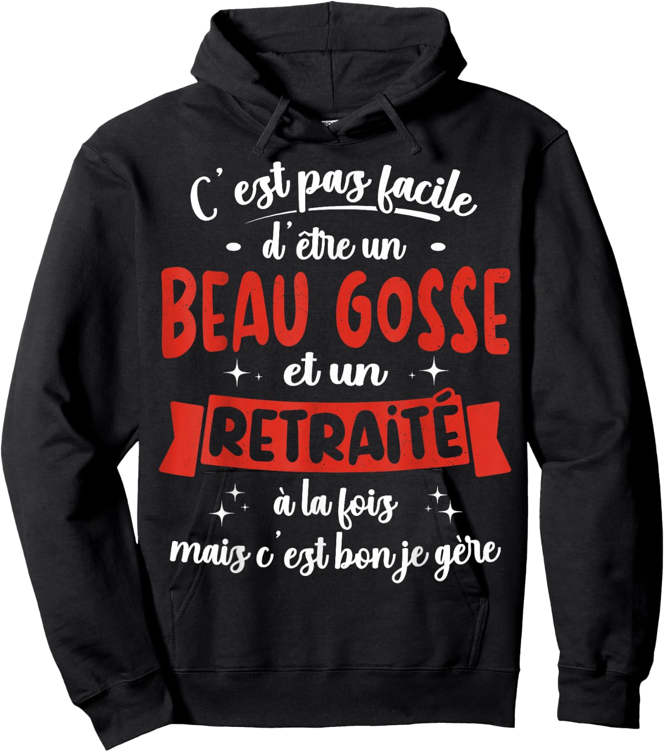 Retired Gift Humour Birthday Beau Gosse Retirement , Black, S Hoodie - Hoodie | Black