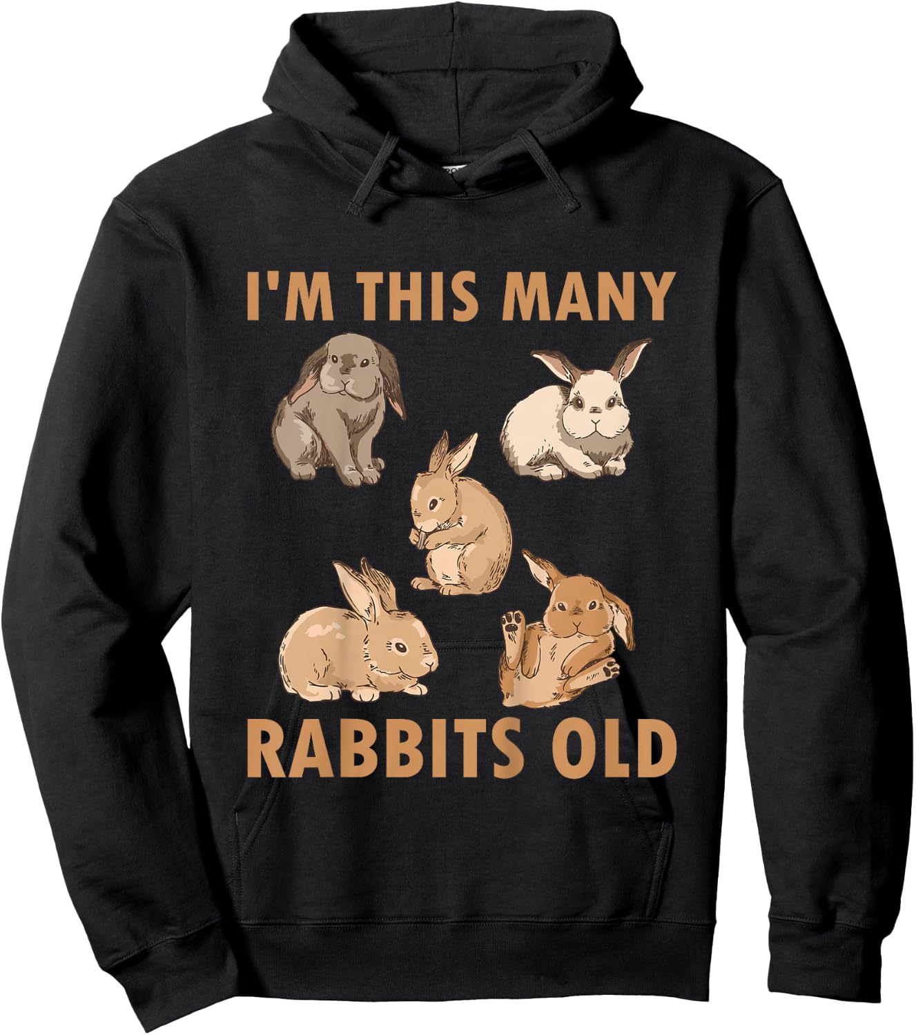 Kids 5 Year Old Bunny Rabbits 5th Birthday Hoodie - Hoodie | Black