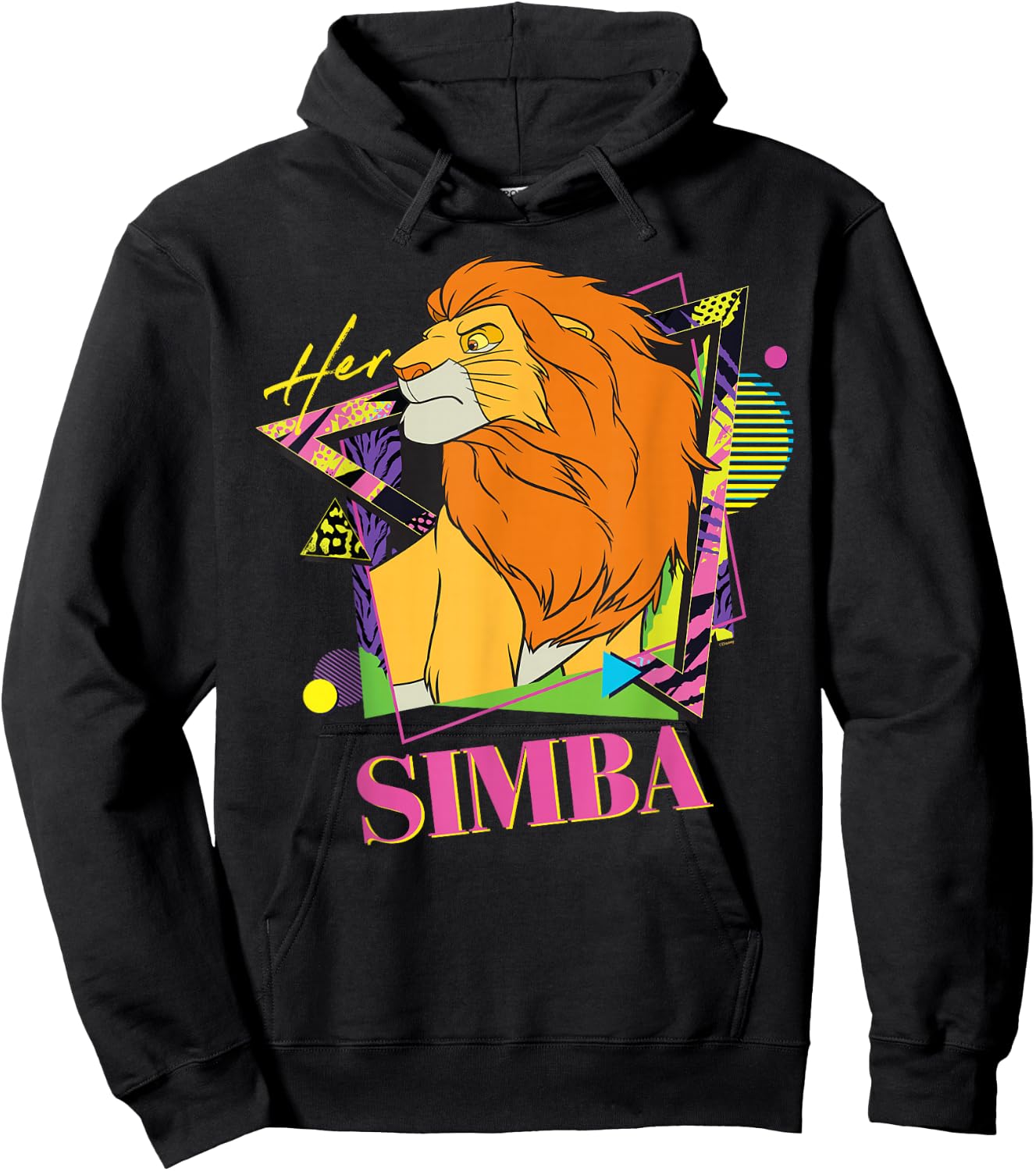 Disney The Lion King Retro '90s Couples Matching Her Simba , black Hoodie - Hoodie | Black