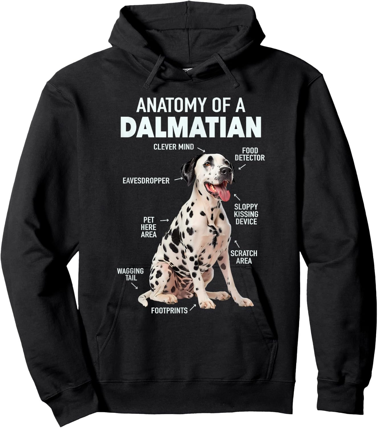 Anatomy Of A Dalmatian , Small, Black Hoodie - Hoodie | Black