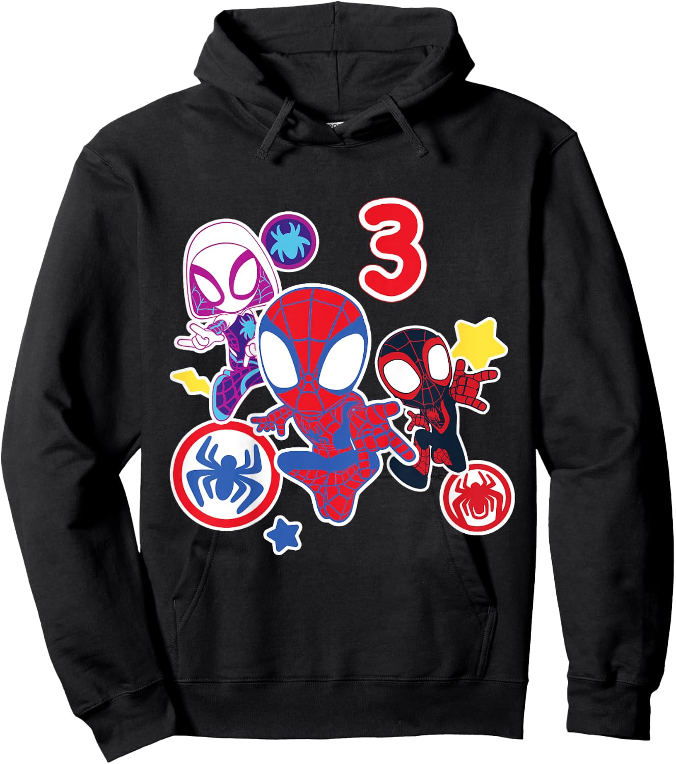 Kinder Marvel Spidey and His Amazing Friends 3 Year Old Birthday Hoodie - Hoodie | Black