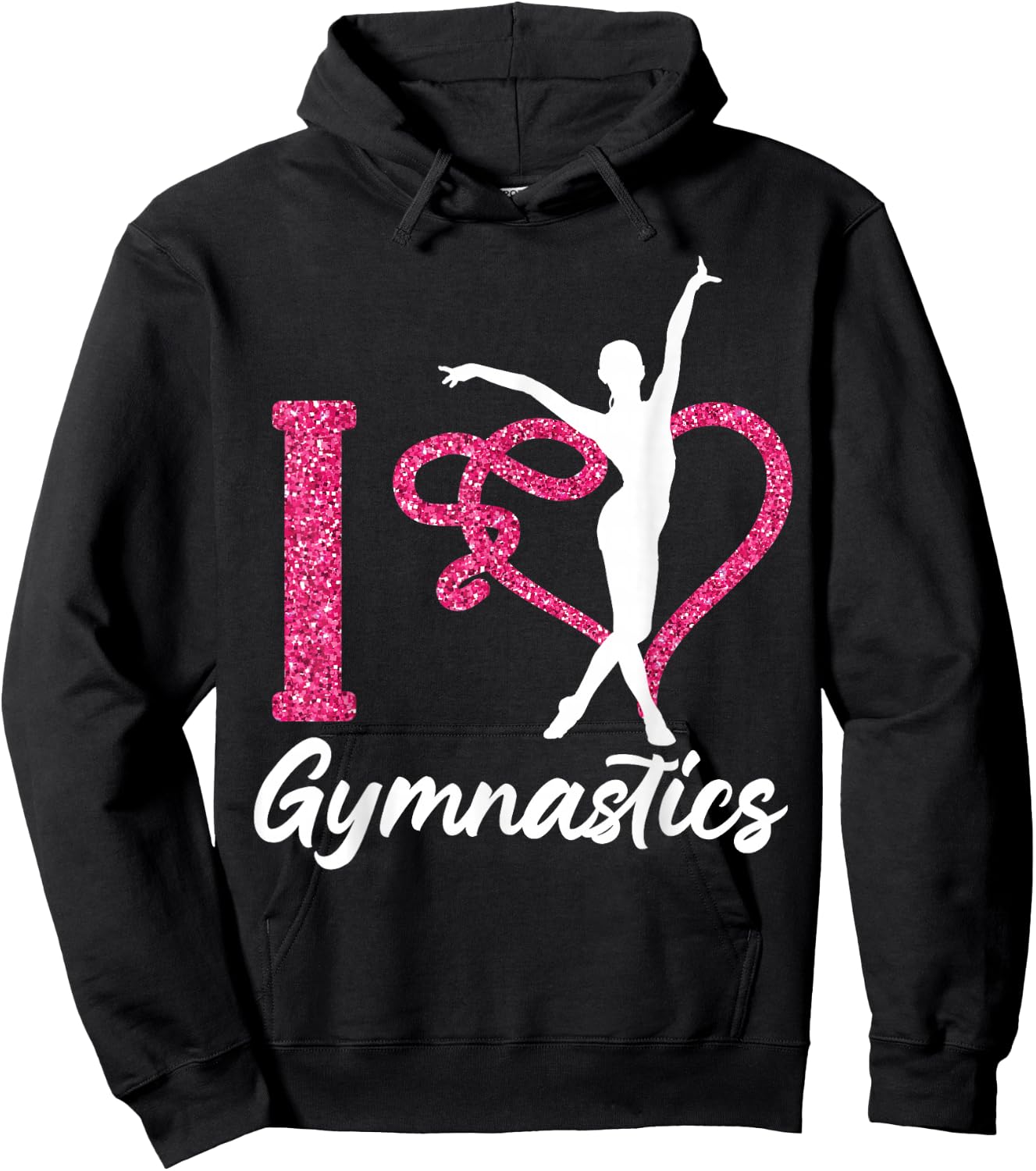 Gymnastics Heart I Love Gymnastics Hoodie - Hoodie | Black